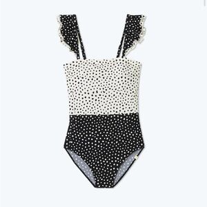 Summersalt NWT Ruffle Oasis One piece polka dot swim suit sz 12